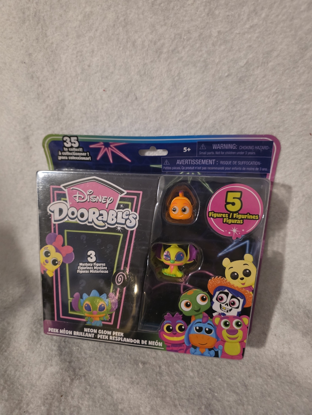 Disney Doorables Neon Glow 5-Figure Pack - Multicolor